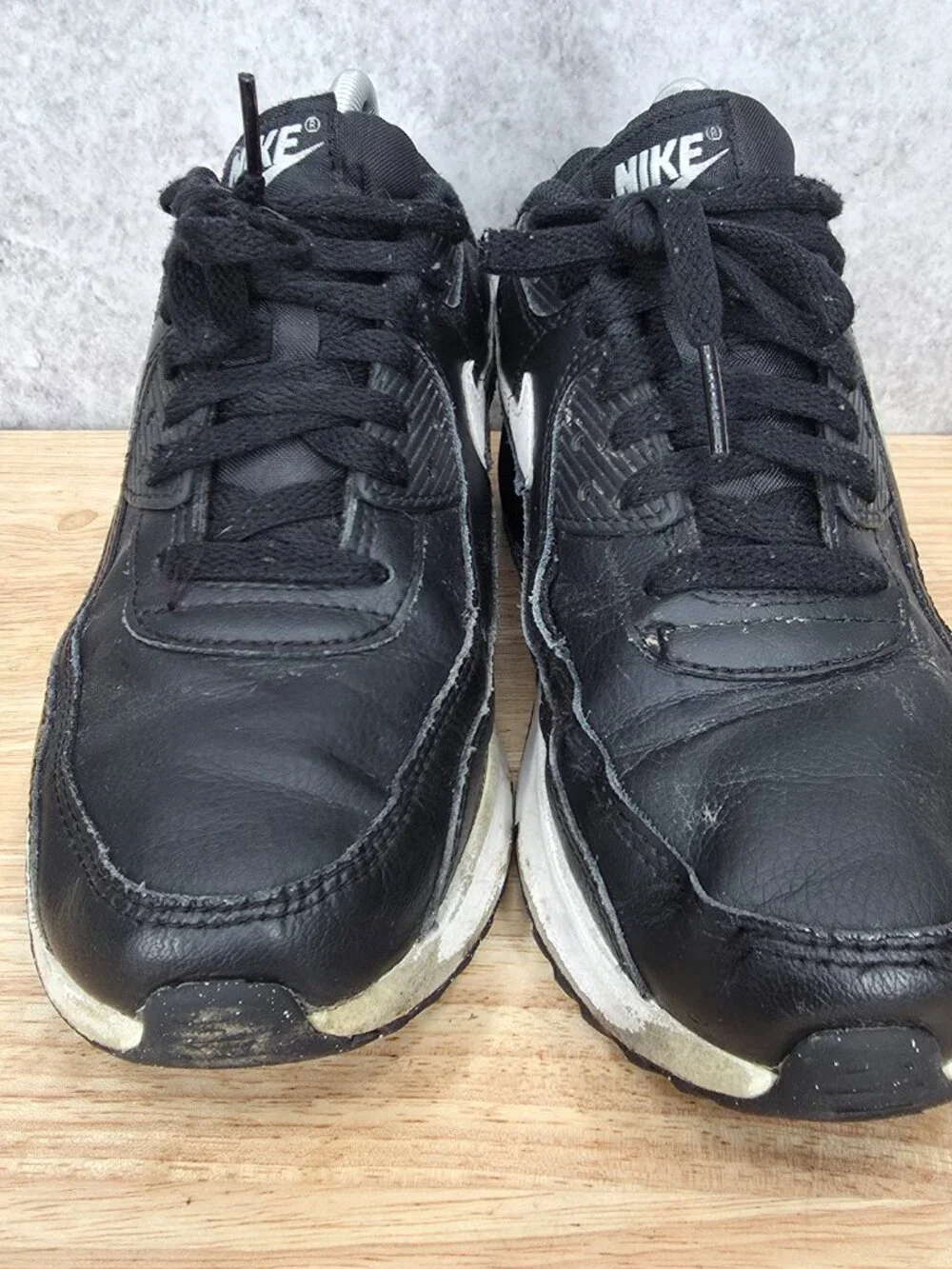 Nike Air Max 90 Shoes Boy's 6.5Y LTR Black White